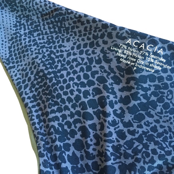 Acacia Swimwear Makai Bottom In Army Green Snake Print Lining size petite - Picture 8 of 9